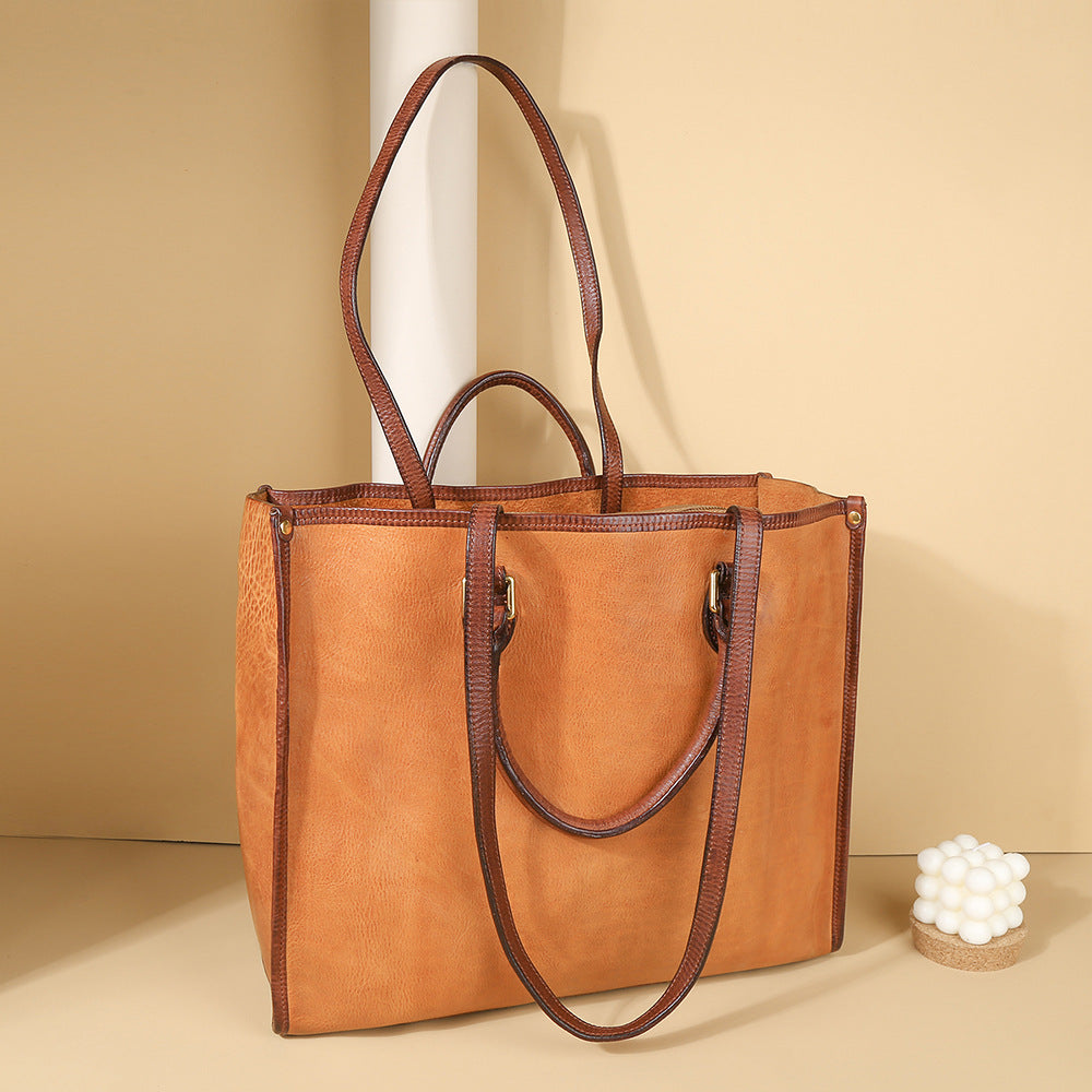 Women's Retro Genuine Leather Shoulder Bag – Large Capacity, Vintage Style