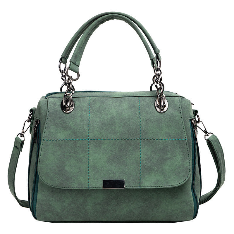 Large Capacity Matcha Green PU Leather Tote Bag – Lightweight & Versatile