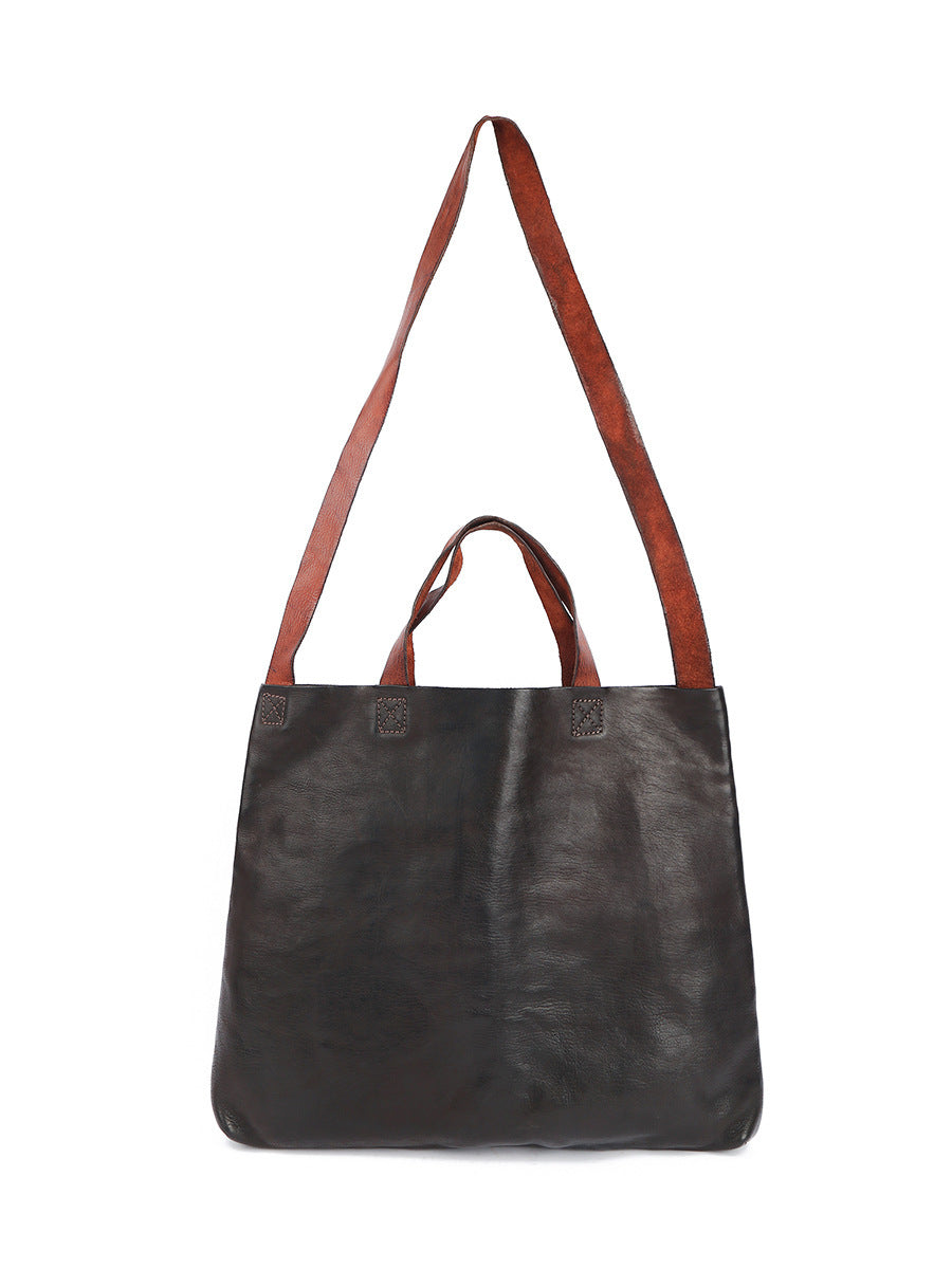 Women's Retro Genuine Leather Shoulder Bag – Large Capacity, Vintage Style