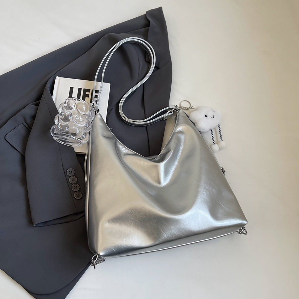 Large Genuine Leather Hobo Crossbody Bag – Designer Organizer for Women