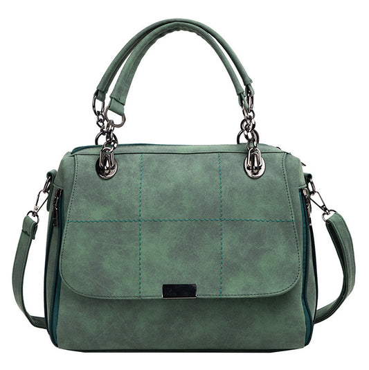 Large Capacity Matcha Green PU Leather Tote Bag – Lightweight & Versatile