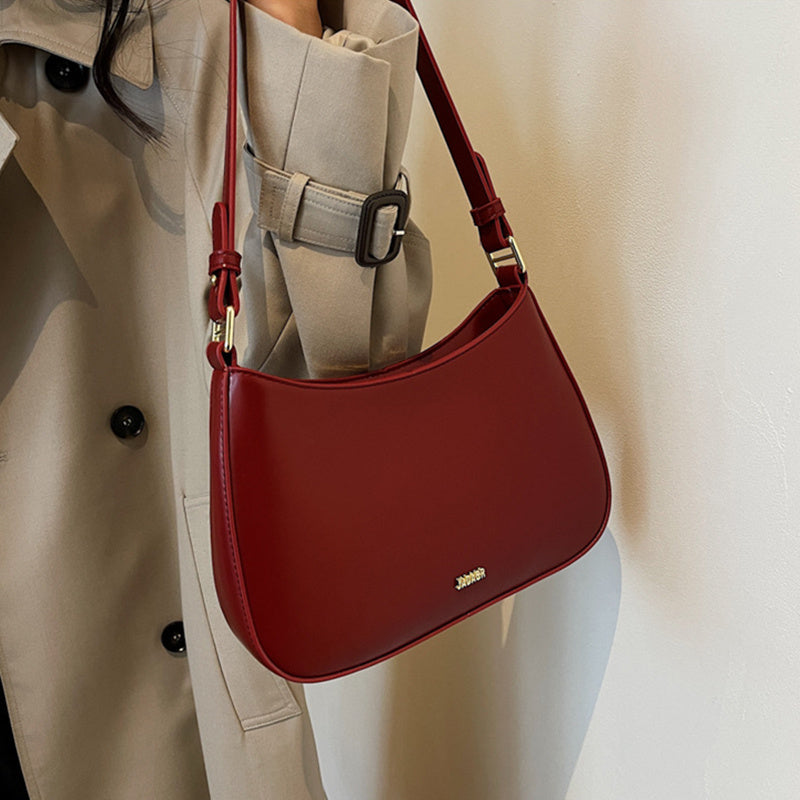 Red Leather Crossbody Underarm Bag – Luxury Designer Style for Women