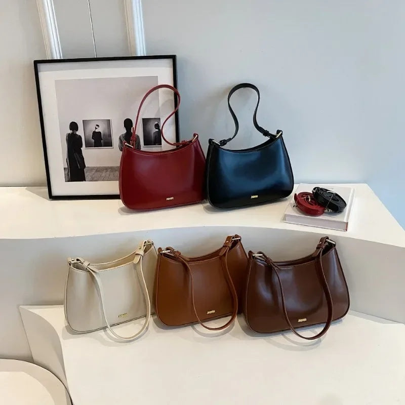 Red Leather Crossbody Underarm Bag – Luxury Designer Style for Women