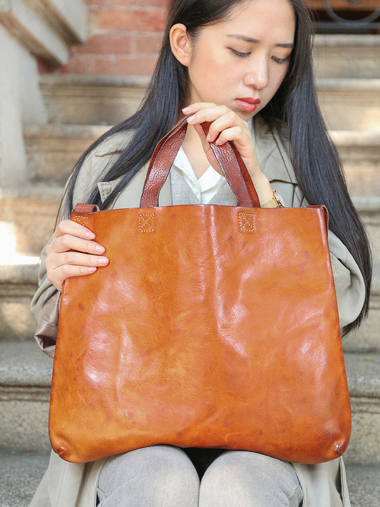 Women's Retro Genuine Leather Shoulder Bag – Large Capacity, Vintage Style