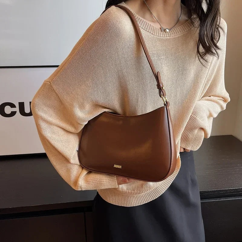 Red Leather Crossbody Underarm Bag – Luxury Designer Style for Women